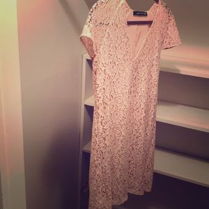 Zara Blush Lace Shift Dress